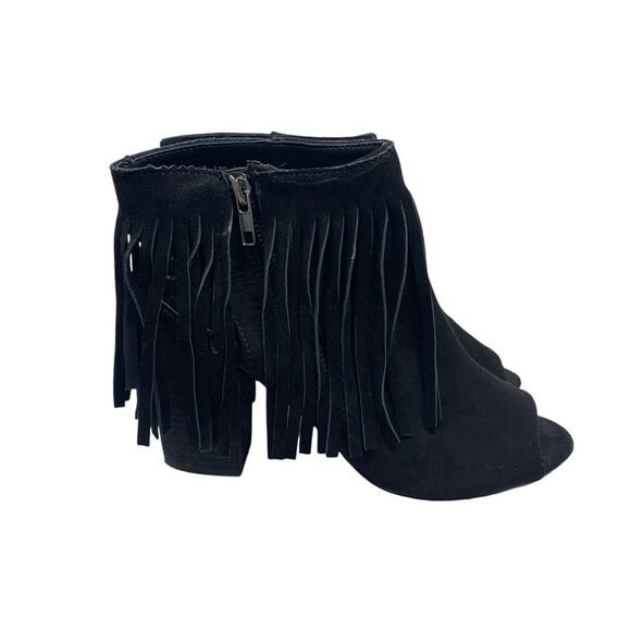 Carlos by Carlos Santana black suede fridge open toe booties size 9.5 - Picture 1 of 9